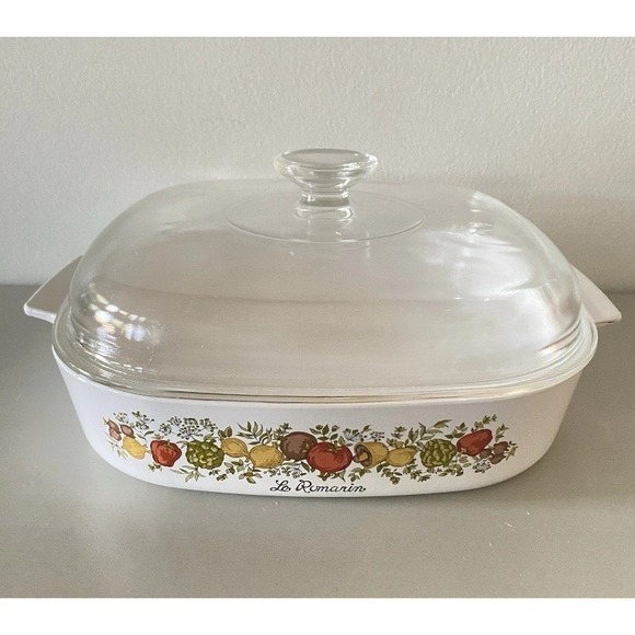 Vintage Wildflower Corning Ware A-10-B Casserole Dish w/Pyrex Lid - Beautiful